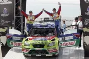 Mikko Hirvonen Jari Lehtinen Ford WRC Podium WRC Rally Car 2008 Old Photo 1