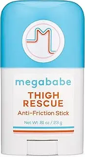 Megababe Thigh Rescue Anti-Chafe Stick Mini | Travel size, great for on-the-go | Prevents skin chafe & irritation | Thighs, arms, bra-lines & more | 0.81 oz (Pack of 1)
