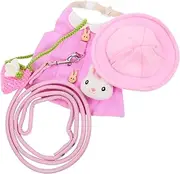 GANAZONO 1Set Animal Clothes with Harness and Leash for Guinea Pig Bunny Ferret Mini Hat Outfit for Outings and Photoshoots Princess Comfortable Wear