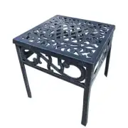 Unbranded Outdoor Side Table 17" x 18.5" x 17" Cast Aluminum Square Verdi Grey