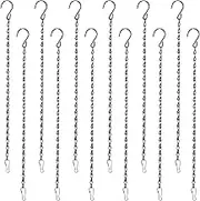 12 Pack Hanging Chains with Hooks, Black Sign Hanger for Hanging Bird Feeders, Birdbaths, Picture, Planters, Lanterns, Baskets, Billboards, Decorative Ornaments, Wind Chimes