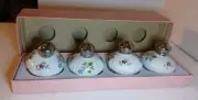 Vintage Porcelain Salt Pepper Shakers White Floral Small 4 Shakers New In Box
