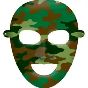 CAMOUFLAGE Paper Masks Pack of 8 Birthday Party Supplies Costume Camo Army