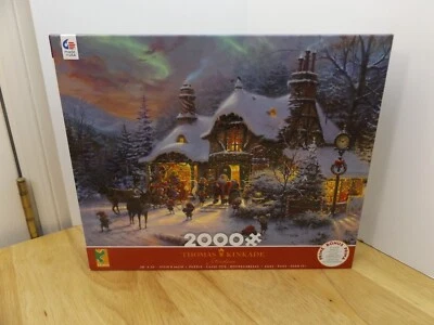 Ceaco Thomas Kinkade Santa's Night Before Christmas 2000 PC Puzzle New #43501