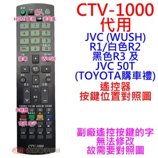JVC 50T 50吋 4K (TOYOTA購車禮) 液晶電視遙控器 VIZIO瑞軒 (WUSH) V1210 可適用