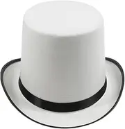 oshhni White Magician Top Hat Men Women Steampunk Party Accessories Formal