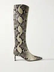 [KHAITE] KHAITE - Ona Snake-print Leather Knee Boots - Snake print - IT39 IT 39 Animal print