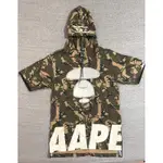 AAPE 迷彩短袖長版帽T   AAPE  BY A BATHING APE