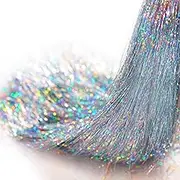 Boao 10000 Strands Icicles Iridescent Tinsel Foil Fringe Garland for Christmas Xmas Tree Decorations Graduation Party Supplies Holiday Decor (Silver)
