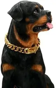 15mm Gold Dog Collar Chain Choke Necklace Heavy Duty Stainless Steel Cuban Link with Metal Buckle for Small Medium Large Dogs (24" (Fits Neck 22" to 23.5"))