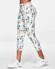 Zumba X Peanuts High Waisted Crop Leggings ~ Wear It Out White ~ XS M L XL