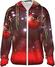 [LHBWCVN] UPF 50+ Light Jacket Full Zip Sun Protection Hoodie for Women Men Long Sleeve Merry Christmas Sun Shirts