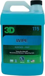 3D Wipe Ceramic Coating Surface Prep - Removes Excess Oils & Lubricants from Paint & Glass Prior to Ceramic Coating Application 1 Gallon