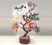 300 B 7 Chakra Gemstone Bonsai Crystal Money Tree Good Luck Prosperity Feng Shui
