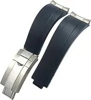 [KAVJU] 20mm Rubber Short Buckle Watchband Fit For Rolex Daytona Submariner Role OYSTERFLEX Yacht Master Small Wrist Silicone Strap
