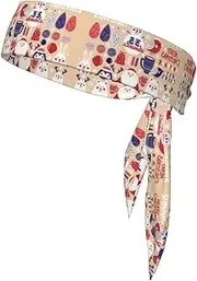 Men's Double Sided Sports Scarf with Cute Animals with Snowman Design