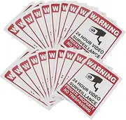 CANIGHT 50 Sheets Hours Surveillance Sign Stickers Adhesive Warning Decals for Lightweight Reminding Labels Eye Catching Private Area Notifications