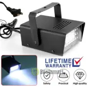 White Mini DJ Disco Strobe Light Flash Light 24 LED Bulb Stage Lighting Party