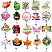 20 Pcs Holiday Badge Reels Retractable Seasonal Badge Holder Funny Cute Gnome...