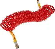 X AUTOHAUX 34 Circle Air Brake Hose Oil Cooler Coiled Short Tail Line Brake Coil Cable for Trucks Tractors Assembly with M22x1.5 NPT Fitting PU Iron Red 31 ft