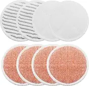 Spinwave Mop Pads Replacement Set Compatible with Bissell Spinwave 2039A 2124: 4 Heavy Scrub Pads, 2 Soft Pads, 2 Scrubby Pads(8Pack)