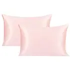 2 PCS/SET 25 Momme Silk Pillowcase for Skin Both Sides Pink Standard