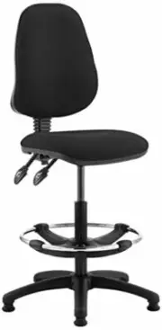 Eclipse KC0250 II Lever Task Operator Chair with Hi Rise Draughtsman Kit - Black