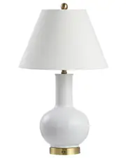 JONATHAN Y Han 27in Ceramic/Iron Contemporary USB Charging LED Table Lamp 27" Metallic