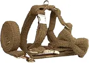 IUOUTG Large Dog Leash Collar and Harness Set No Pull Pet Adjustable Metal Buckle Collar with Anti-Twist Dog Leash for Medium and Large Dogs(Brown)