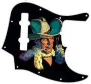 J BASS 5 STRING Graphic Pickguard to fit Fender Bass Guitar Smokin' Cowboy