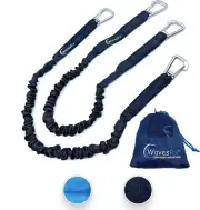 DockingPal Premium Bungee Dock Line 3 ft 2PK Elastic Docking Rope with Stainless