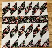 Quilt Block Top Lap Throw Table Sofa Pillow 24.5" x 24.5" Christmas Kitties