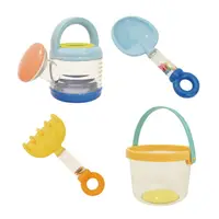 在飛比找樂天市場購物網優惠-日本 樂雅 Toyroyal 繽紛透明沙灘玩具4件組|洗澡玩