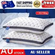Adjustable Firm Hotel Quality Pillow Checked Home Bed Standard Pillow 2/4/6 Pack