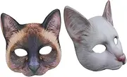 TOYANDONA 2pcs 1set Printed Animal Cat Costume Face Mask Tuxedo Cat Sleep Mask Furry Cool Halloween Mask from Cat Masks Ladies Dust Mask Apparel White Fabric