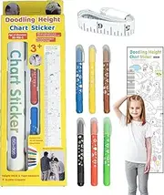Growth Chart,Doodling Height Ruler - Decorative Growth Measurement Tool Wipeable for Nursery Bedroom Classroom Room Playroom