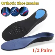 Arch Support Shoe Insoles Plantar Fasciitis Flat Feet Orthotic Inserts Pad 1/2X