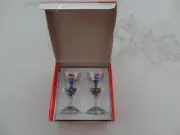 CHINA CHINESE KWEICHOW Moutai Liquor Shot Glasses 2 piece with case. NEW