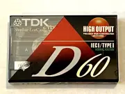 Cassette Tape TDK D60 High Output Slimline EcoCase Blank Audio New/Sealed