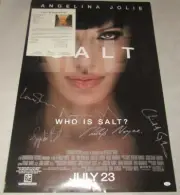 SALT Angelina Jolie + 4 Cast Hand Signed Fullsize Poster + JSA COA