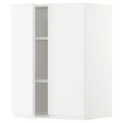METOD wall cabinet with shelves/2 doors, white/Voxtorp matt white, 60x37x80 cm