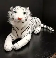 Tiger Tale Plush White Tiger Aqua Eyes 20" Realistic