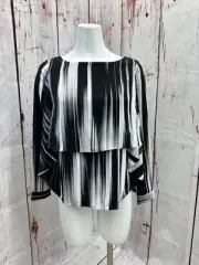 NWT Chico’s BLACK LABEL Electric Lines Black White Blouse size 00 (2) TCC