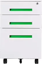 3 Tier Lockable Metal File Cabinet with Rolling Mobile Cabinet for Home Office Storage, A2 Size, 60x39x50cm
