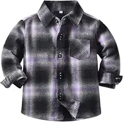 [Generic] 5t Winter Jackets Toddler Boys Girls Shirt Coat Jacket Plaid Long Sleeve Kids Turn Down Collar Button Tops Outwear Boys Jacket Size 16