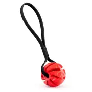Red Spiral Ball 2.75" (7cm) W/ Black Biothane Handle