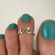 Casual Use For Women's Solid Metal Adjustable Unique Style Toe Ring 925 Silver