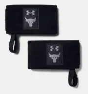 UA Project Rock Wrist Straps Unisex OSFA Black Steel Under Armour Weightlighting