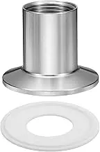 uxcell 316 Stainless Steel Sanitary Pipe Fitting 3/4" PT Female Thread to 1.5" Tri Cover 50mm Ferrule OD with PTFE Gaskets for Food, Beverage, Dairy, Beer and Fine Chemical Industries
