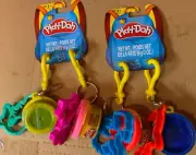 ✅ Play-Doh Clip-On Keychain Clay Cutter Sets Age 3+ ‼️LOT OF 2 ‼️